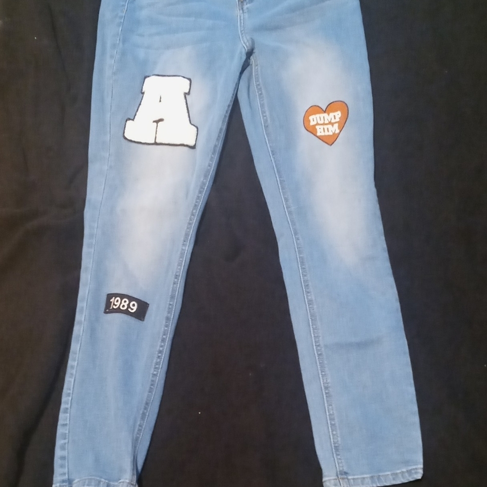 Blue Jeans with Patches